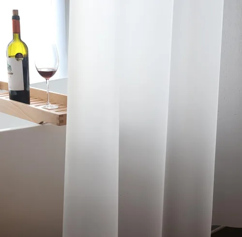 Vista 10 de Forro de cortina de ducha de 48 x 72 pulgadas, forro de ducha transparente con peso PEVA con 3 imanes y 8 ganchos de plástico, 100% impermeable