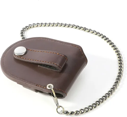 Vista 7 de Pocket Watch Leather Case Protector Holder Waist Bag Timepiece General Accessories 47 mm
