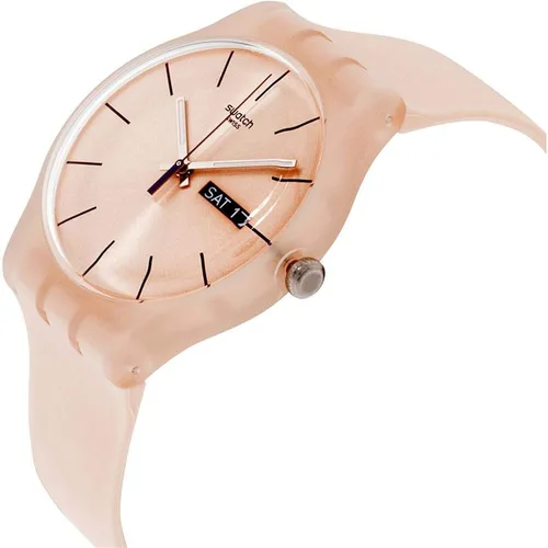 Vista 2 de Swatch suot700Peach Rosa Rebel de plástico melocotón rosa unisex Dial correa de resina