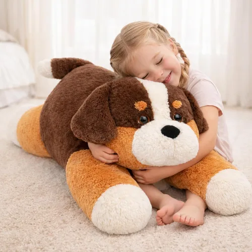 Vista 6 de Perro de montaña bernés grande de 32 pulgadas, juguete gigante de felpa suave y esponjoso, regalos de fiesta de cumpleaños para niños y niñas