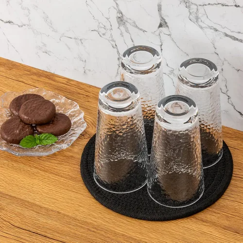 Vista 4 de Salvamanteles para platos calientes, ollas y sartenes, almohadillas calientes de 8 pulgadas, 5 piezas, soportes para ollas para cocina, tapete