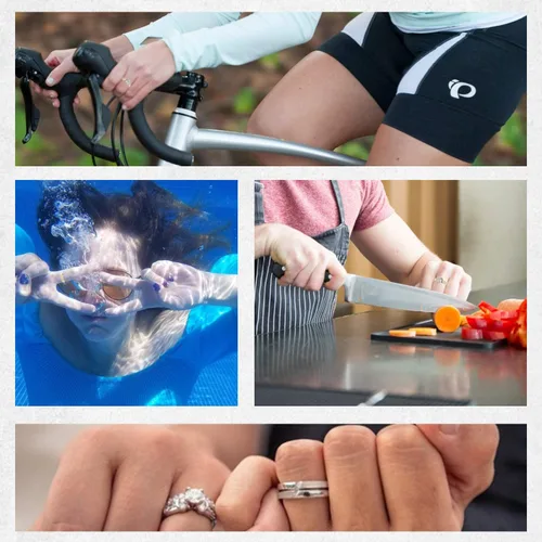 Vista 6 de Primer pulgadassizerpulgadas de anillo invisible, paquete de 6, con polímero de memoria transparente para el ajuste perfecto en tu dedo, no es