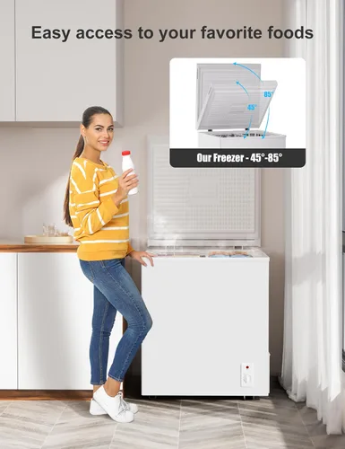 Vista 7 de Bodacious Congelador de Cofre de 3.5 pies cúbicos - Compacto, Energéticamente Eficiente y Silencioso Mini Congelador Profundo con Cestas Removibles