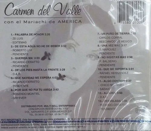 Vista 2 de CARMEN DEL VALLE - CON EL MARIACHI DE AMERICA