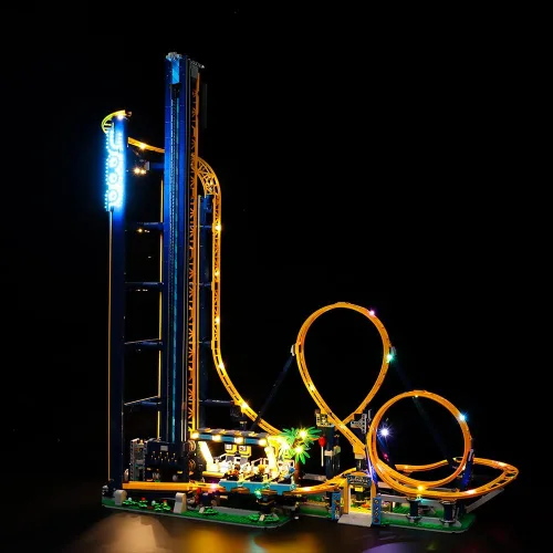 Vista 8 de Kit de luz LED RC compatible con Lego 10303, kit de iluminación decorativa para (Loop Coaster 10303) modelo de bloques de construcción