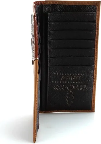 Vista 5 de ARIAT Billetera de Rodeo Diamond Concho para hombre, marrón, talla única