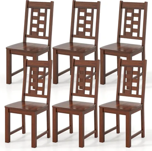 Vista 9 de NAFORT Juego de 2 sillas de comedor de madera, sillas Windsor modernas con respaldo de eje alto, asiento contorneado grande, carga máxima de 330