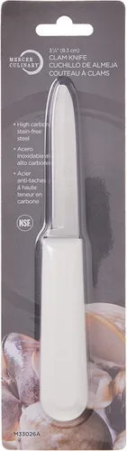 Vista 3 de Mercer Culinary Cuchillo para almejas con mango de polietileno, 3-1/4, blanco (paquete de 2)