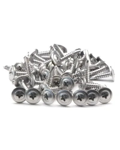 Vista 5 de Tornillos autorroscantes #8 x 1/2 pulgada para tornillos de metal de cabeza de armadura grande, 50 tornillos de madera a metal de acero inoxidable