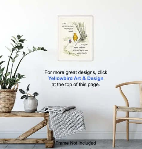 Vista 6 de Arte de pared de Winnie - Decoración para habitación de niños de Pooh - Niños - Dormitorio para niñas pequeñas - Arte para guardería de bebés