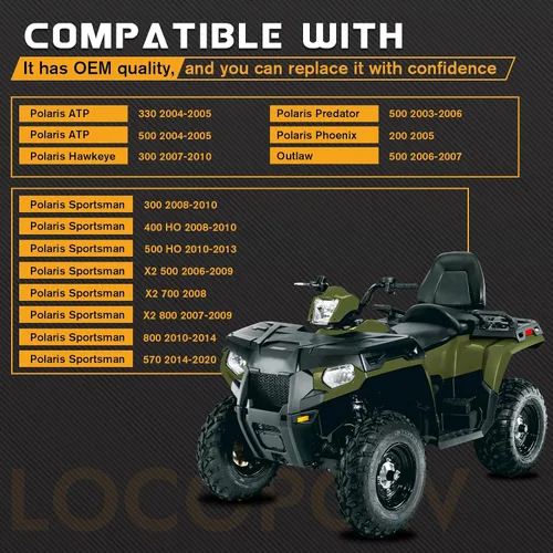Vista 6 de LOCOPOW 2202412 Pastillas de freno delanteras y traseras para Polaris Hawkeye 300 Predator 500 Sportsman 300 400 500 HO 800 570 Scrambler Magnum 325