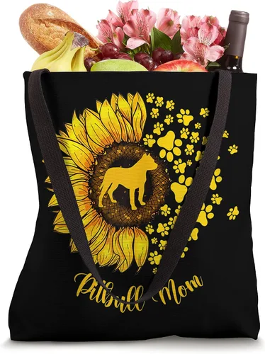 Vista 4 de Sunflower Pitbull mamá perro amante bolsa de mano 16 pulgadas Blanco