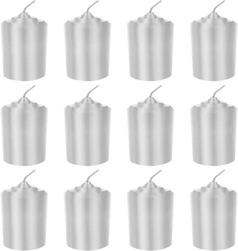 Vista 7 de Velas votivas sin perfume marfil de 15 horas, paquete de 12