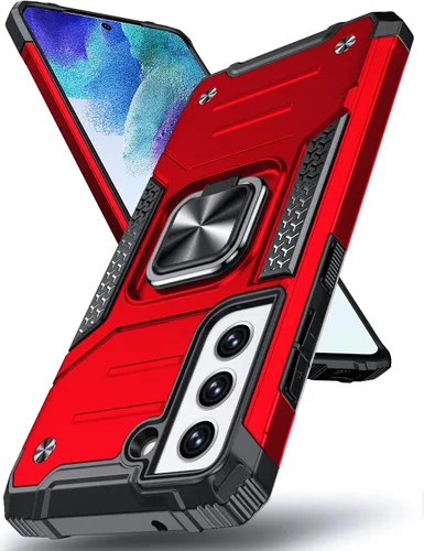 Vista 19 de DASFOND Diseñada para funda Galaxy S8 con soporte, anillo metálico giratorio mejorado de 360°, soporte kickstand de grado militar, resistente a
