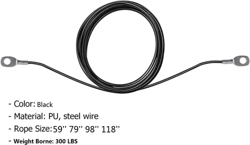 Vista 3 de Cable de Polea de Fitness, Accesorios de Reemplazo para Máquina de Cable, Accesorios de Polea de Cable para Gimnasio - Cuerda de Acero Resistente