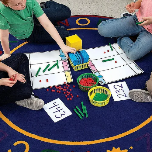 Vista 3 de Fun Express Base Ten Blocks - Juego de alfombrillas de 10 piezas de manipuladores matemáticos para jardín de infantes, primer grado y 2º grado