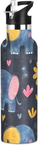 Vista 20 de Trendy Sunflower Oil Painting Style Leak Proof & BPA Free Sports Insulated Water Bottle With Straws Leak-proof Hot & Cold Double Walled for