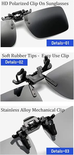Vista 7 de YUEBAJUN Gafas de sol polarizadas con clip, paquete de 4 unidades, sin montura y antirreflejos, protección UV para gafas graduadas, mujeres y hombres