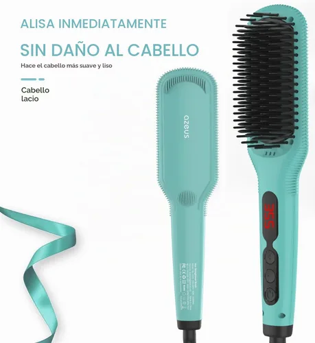 Vista 3 de AZEUS - Cepillo iónico para alisar el cabello, peine con calefacción MCH