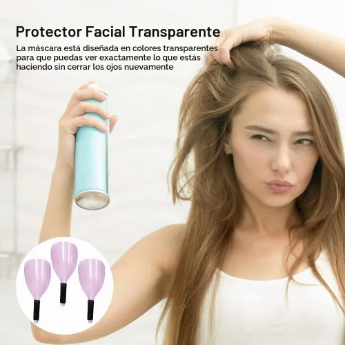 Vista 3 de Saycker 3 piezas de protector facial para laca para el cabello, protector facial de plástico para barbero, protectores faciales de laca