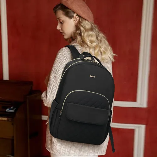 Vista 6 de Mochila para laptop para mujer, mochilas de viaje de negocios de 15.6 pulgadas, mochila escolar para niñas, profesores, mochila apta para la Negro