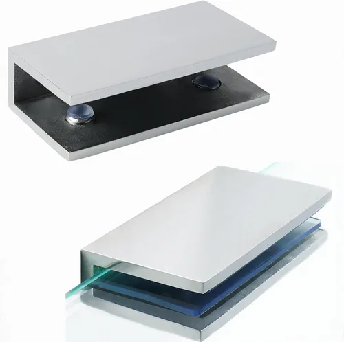Vista 15 de Alise Soportes de estante de vidrio negro, abrazaderas de vidrio ajustables para ducha, soporte de abrazadera resistente, soportes de acero