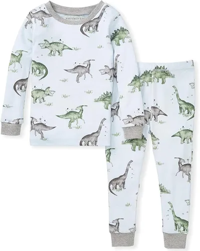 Vista 21 de Burt's Bees Baby Pijama de algodón orgánico para niños, conjunto de pijama Paquete de 1 temporada de Apple