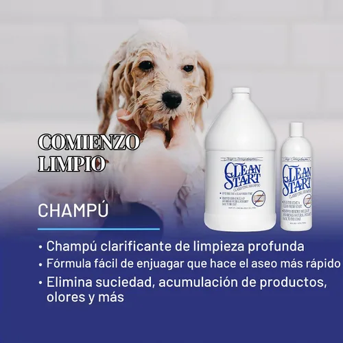 Vista 2 de Chris Christensen Clean Start Champú para Perros, Asequia como un Profesional, Fórmula Profunda de Limpieza con Pro-Vitaminas, Preserva los Aceites