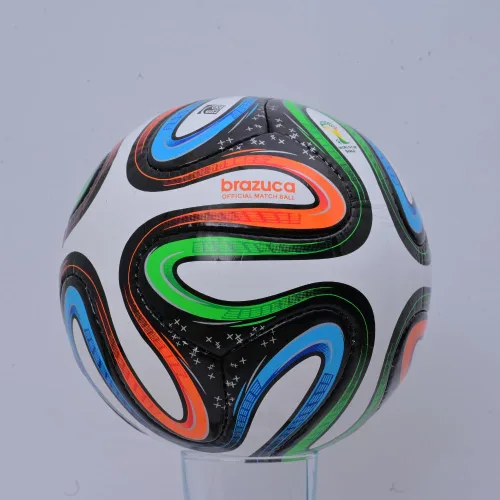 Vista 4 de Balón de fútbol cosido a mano tamaño 5 de cuero sintético de primera calidad, entrenamiento y partido, fútbol duradero, profesional, para interiores