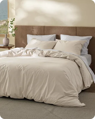 Vista 17 de Bedsure Funda de edredón de algodón tamaño individual – Funda de edredón de lujo con tejido slub 100% algodón con una textura similar al lino, ropa