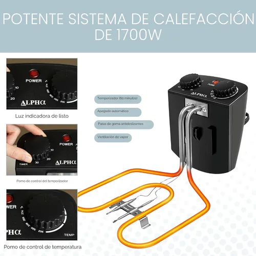 Vista 5 de Freidora eléctrica Alpha Living – Freidora profunda de 4.5L con cesta con cestas de 2 cuartos y 4 cuartos – Acero inoxidable de alta calidad
