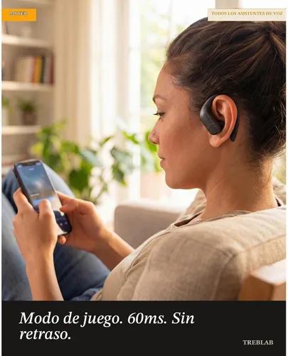 Vista 8 de TREBLAB X3 Pro - Auriculares inalámbricos para entrenamiento con ganchos cómodos, Bluetooth 5.3, graves potentes, aislamiento de ruido, 145 horas