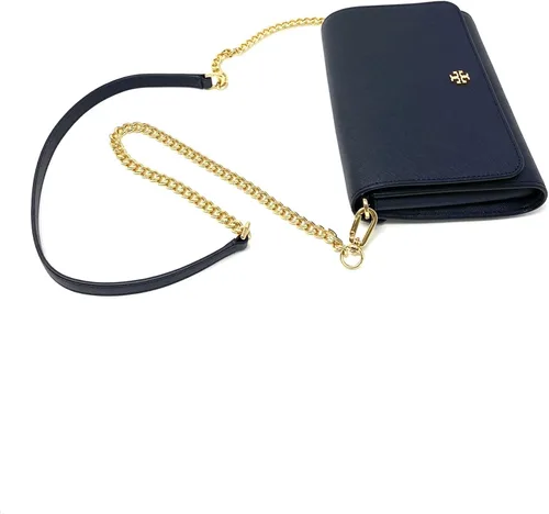Vista 3 de Tory Burch Emerson 82328 - Bolso cruzado con cadena de botones a presión para mujer Tory Navy Blue S