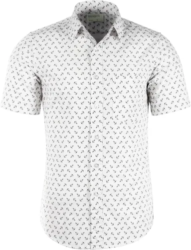 Vista 30 de Camisa de vestir de manga corta para hombre, ajuste regular, con botones, casual, con estampado único Grandes estrellas de la marina