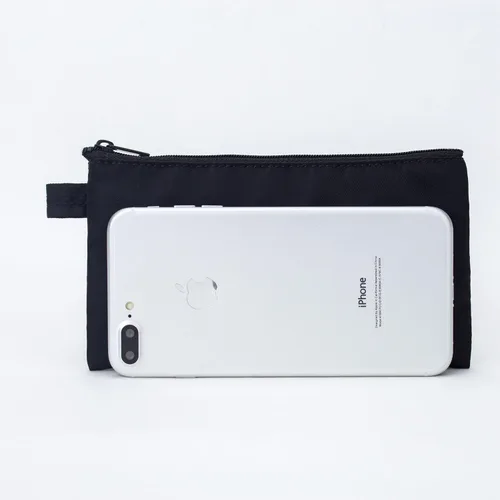 Vista 6 de Bolsa de dinero con cremallera, nailon, negro, unisex para adultos