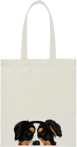 Vista 15 de WIRESTER Bolsa de lona para mujeres y niñas, bolsa de playa, comestibles y viajes, lindo perro