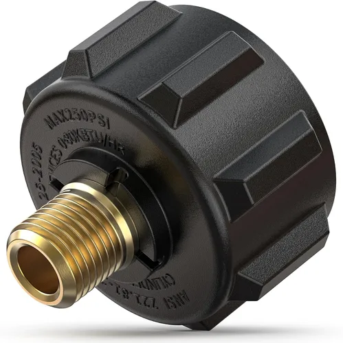 Vista 8 de onlyfire 5040 QCC1 Acme Nut Adaptador de montaje de gas propano con rosca macho de 1/4 pulgadas, latón