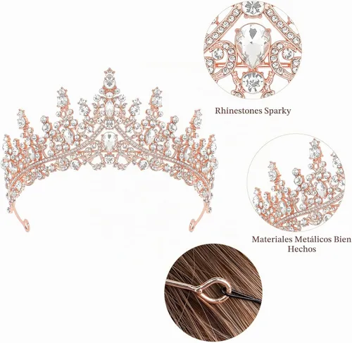 Vista 2 de CAVETEE Corona y banda de princesa de cumpleaños, corona de cumpleaños con banda de purpurina para decoraciones de fiesta de princesa, accesorios
