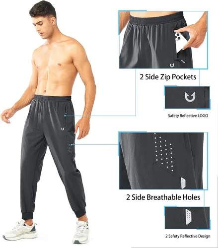 Vista 4 de NORTHYARD Pantalones deportivos para correr para hombre, ligeros, de secado rápido, para gimnasio, deportes activos, entrenamiento en pista