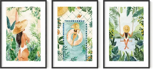 Vista 75 de HAUS AND HUES - Arte de póster Bauhaus - Juego de 3 arte de pared abstracto moderno, pósteres vintage e impresiones, arte de pared azul y amarillo