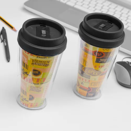 Vista 6 de Vaso con Tapa Plástico 300 ml