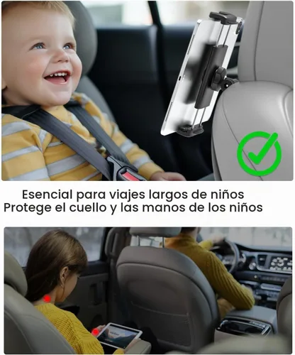 Vista 6 de Charchendo [Ajuste personalizado] Soporte de tableta para Tesla Model Y y Model 3, soporte de respaldo de asiento integrado para iPad Pro Air Mini