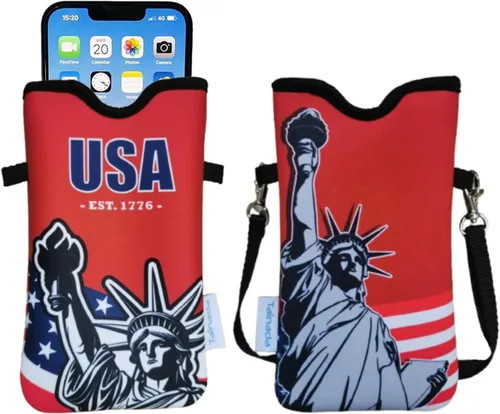Vista 66 de Tainada Funda Estuche Bolsa de Neopreno para Teléfono para Hombres y Mujeres con Correa Cruzada/Cordón para el Cuello para iPhone 17/16/15 Pro Max