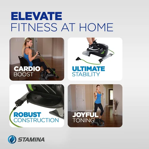 Vista 3 de Stamina Inmotion Compact Strider - Máquina de ejercicio para pies para debajo del escritorio, elíptica para estar de pie o sentado, equipo elíptico