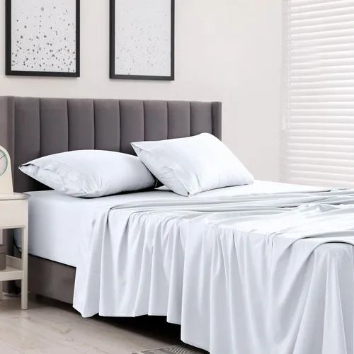 Vista 361 de LUX Décor - Juego de sábanas Twin de microfibra ultrasuave de 3 piezas con sábana encimera, sábana bajera de 16 pulgadas de profundidad y funda