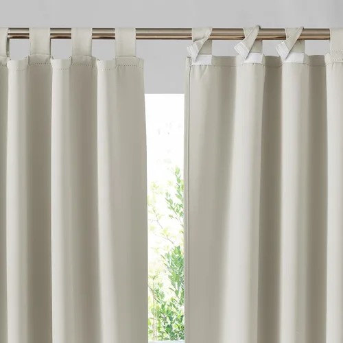 Vista 22 de RYB HOME Cortinas para Exteriores para Patio - 2 Paneles Cortinas para Exteriores Desmontables con Parte Superior Adhesiva Impermeables Opacas