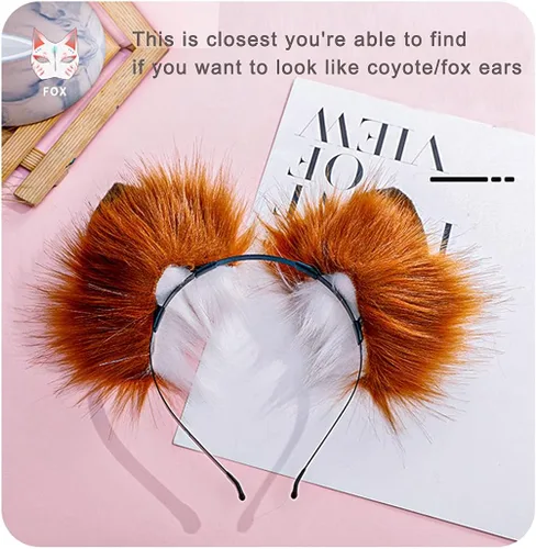 Vista 6 de Neko - Diadema de orejas de gato para cosplay orejas de zorro de lobo diadema de pelo de anime