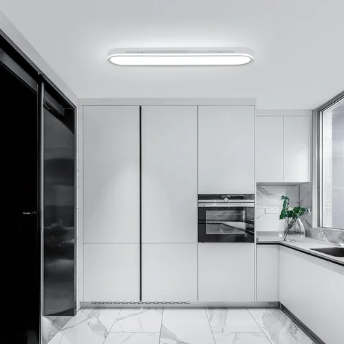 Vista 6 de Lámpara de techo LED de metal de 37.4", delgada, iluminada por los bordes - lámparas lineales de espectro completo de 55W, 6500K, lámpara de techo