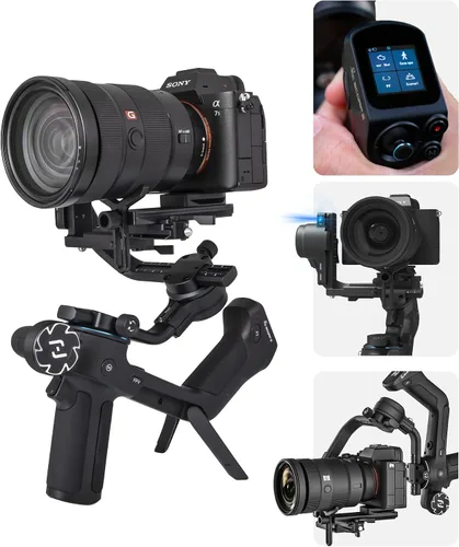 Vista 9 de Estabilizador de cardán para cámara FeiyuTech SCORP-C2 con seguimiento AI, carga útil de 7.72 lb, disparo vertical rápido, control Bluetooth, mango