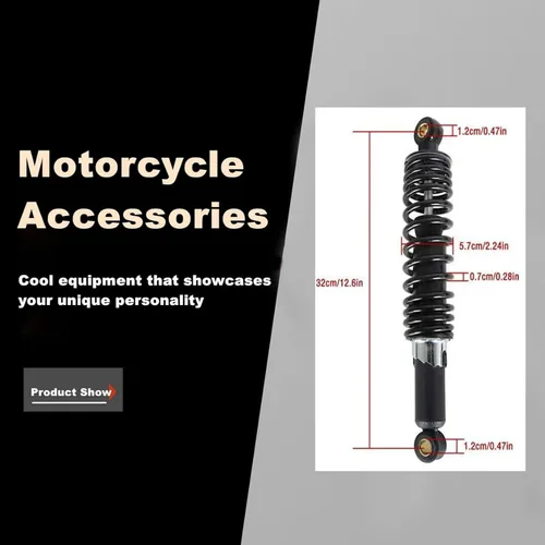 Vista 7 de 1 par de amortiguadores de 12.5 pulgadas (320mm) para motocicleta, reemplazo universal trasero para Yamaha Kawasaki Suzuki Sportster XL883 1200 Dirt